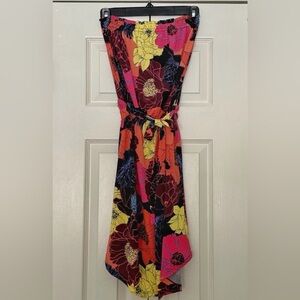 Floral Strapless Dress Veronica M